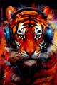 Picture of Tiger With Headphones animal _GroupedProduct_Rectangle_Portrait_Unframed_Print_Only_