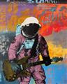 Picture of Retro Spaceman with Guitar Poster _GroupedProduct_Rectangle_Portrait_Unframed_Print_Only_