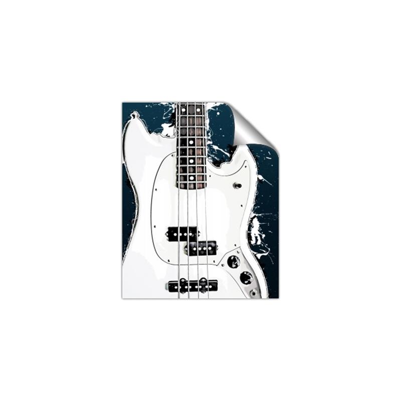 Picture of Retro White guitar Poster _GroupedProduct_Rectangle_Portrait_Unframed_Print_Only_