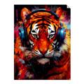 Picture of Tiger With Headphones animal _GroupedProduct_Rectangle_Portrait_Unframed_Print_Only_