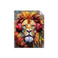 Picture of Lion With Headphones animal _GroupedProduct_Rectangle_Portrait_Unframed_Print_Only_