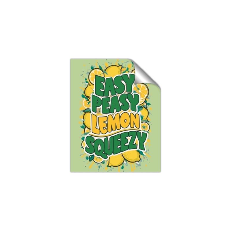 Picture of Easy Peasy Lemon Squeezy Typography Poster _GroupedProduct_Rectangle_Portrait_Unframed_Print_Only_