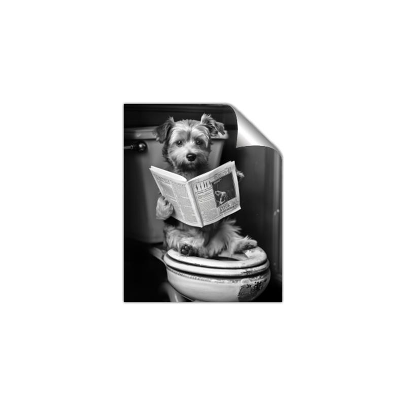 Picture of Potty Pooch _GroupedProduct_Rectangle_Portrait_Unframed_Print_Only_