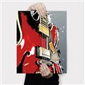 Picture of Retro Red guitar Poster _GroupedProduct_Rectangle_Portrait_Canvas_