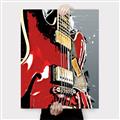 Picture of Retro Red guitar Poster _GroupedProduct_Rectangle_Portrait_Canvas_
