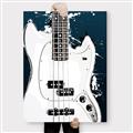 Picture of Retro White guitar Poster _GroupedProduct_Rectangle_Portrait_Canvas_