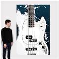 Picture of Retro White guitar Poster _GroupedProduct_Rectangle_Portrait_Canvas_