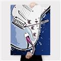 Picture of Retro Blue guitar Poster _GroupedProduct_Rectangle_Portrait_Canvas_