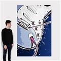 Picture of Retro Blue guitar Poster _GroupedProduct_Rectangle_Portrait_Canvas_