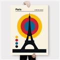 Picture of Retro Eiffel Tower Poster _GroupedProduct_Rectangle_Portrait_Canvas_