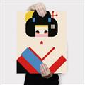 Picture of Geisha Retro Poster _GroupedProduct_Rectangle_Portrait_Canvas_