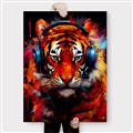 Picture of Tiger With Headphones animal _GroupedProduct_Rectangle_Portrait_Canvas_