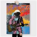 Picture of Retro Spaceman with Guitar Poster _GroupedProduct_Rectangle_Portrait_Canvas_
