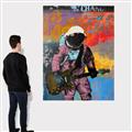 Picture of Retro Spaceman with Guitar Poster _GroupedProduct_Rectangle_Portrait_Canvas_