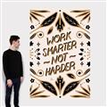 Picture of Work Smarter Not Harder Typography Poster _GroupedProduct_Rectangle_Portrait_Canvas_