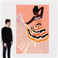 Picture of Dancer & Flourish Poster _GroupedProduct_Rectangle_Portrait_Canvas_