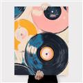 Picture of Retro Vinyl Records Poster _GroupedProduct_Rectangle_Portrait_Canvas_