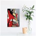 Picture of Retro Red guitar Poster _GroupedProduct_Rectangle_Portrait_Canvas_