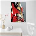Picture of Retro Red guitar Poster _GroupedProduct_Rectangle_Portrait_Canvas_