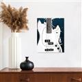 Picture of Retro White guitar Poster _GroupedProduct_Rectangle_Portrait_Canvas_