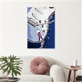Picture of Retro Blue guitar Poster _GroupedProduct_Rectangle_Portrait_Canvas_