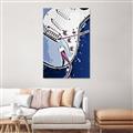 Picture of Retro Blue guitar Poster _GroupedProduct_Rectangle_Portrait_Canvas_