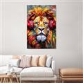 Picture of Lion With Headphones animal _GroupedProduct_Rectangle_Portrait_Canvas_