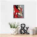 Picture of Retro Red guitar Poster _GroupedProduct_Rectangle_Portrait_Canvas_Framed_