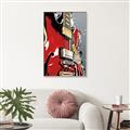 Picture of Retro Red guitar Poster _GroupedProduct_Rectangle_Portrait_Canvas_Framed_