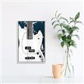Picture of Retro White guitar Poster _GroupedProduct_Rectangle_Portrait_Canvas_Framed_