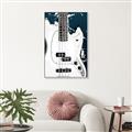 Picture of Retro White guitar Poster _GroupedProduct_Rectangle_Portrait_Canvas_Framed_