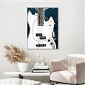 Picture of Retro White guitar Poster _GroupedProduct_Rectangle_Portrait_Canvas_Framed_