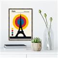 Picture of Retro Eiffel Tower Poster _GroupedProduct_Rectangle_Portrait_Canvas_Framed_