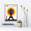 Picture of Retro Eiffel Tower Poster _GroupedProduct_Rectangle_Portrait_Canvas_Framed_