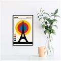 Picture of Retro Eiffel Tower Poster _GroupedProduct_Rectangle_Portrait_Canvas_Framed_