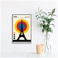 Picture of Retro Eiffel Tower Poster _GroupedProduct_Rectangle_Portrait_Canvas_Framed_