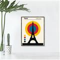 Picture of Retro Eiffel Tower Poster _GroupedProduct_Rectangle_Portrait_Canvas_Framed_