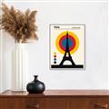 Picture of Retro Eiffel Tower Poster _GroupedProduct_Rectangle_Portrait_Canvas_Framed_