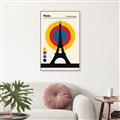 Picture of Retro Eiffel Tower Poster _GroupedProduct_Rectangle_Portrait_Canvas_Framed_