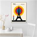 Picture of Retro Eiffel Tower Poster _GroupedProduct_Rectangle_Portrait_Canvas_Framed_