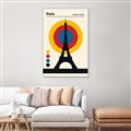 Picture of Retro Eiffel Tower Poster _GroupedProduct_Rectangle_Portrait_Canvas_Framed_