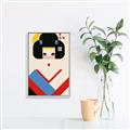 Picture of Geisha Retro Poster _GroupedProduct_Rectangle_Portrait_Canvas_Framed_