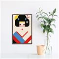 Picture of Geisha Retro Poster _GroupedProduct_Rectangle_Portrait_Canvas_Framed_