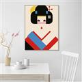 Picture of Geisha Retro Poster _GroupedProduct_Rectangle_Portrait_Canvas_Framed_