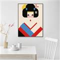 Picture of Geisha Retro Poster _GroupedProduct_Rectangle_Portrait_Canvas_Framed_