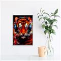 Picture of Tiger With Headphones animal _GroupedProduct_Rectangle_Portrait_Canvas_Framed_