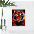 Picture of Tiger With Headphones animal _GroupedProduct_Rectangle_Portrait_Canvas_Framed_