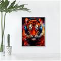 Picture of Tiger With Headphones animal _GroupedProduct_Rectangle_Portrait_Canvas_Framed_