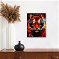 Picture of Tiger With Headphones animal _GroupedProduct_Rectangle_Portrait_Canvas_Framed_