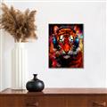 Picture of Tiger With Headphones animal _GroupedProduct_Rectangle_Portrait_Canvas_Framed_